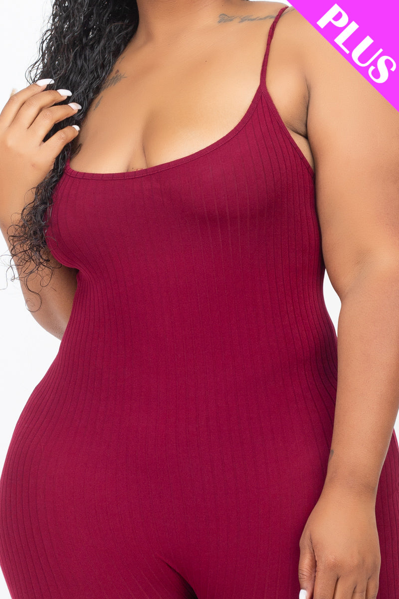 Plus Ribbed Bodycon Romper (CAPELLA)-3