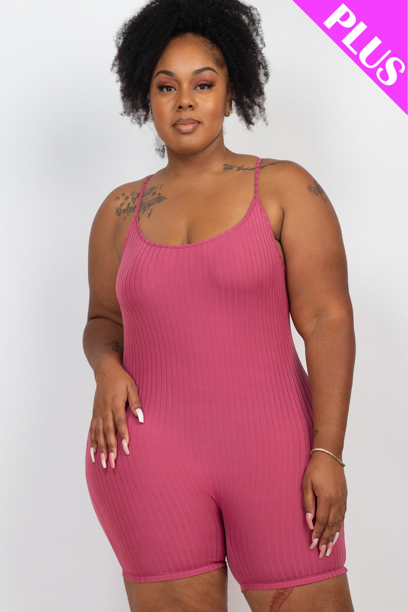 Plus Ribbed Bodycon Romper (CAPELLA)-7