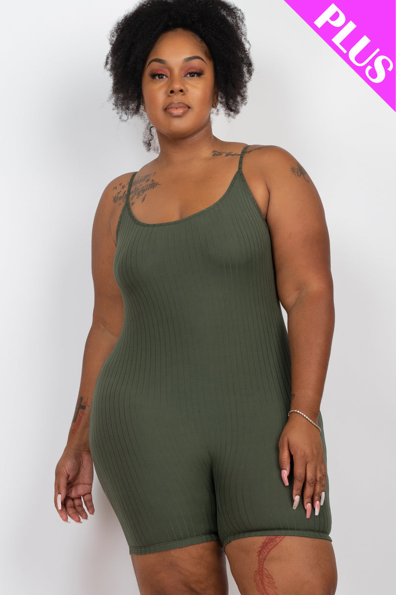 Plus Ribbed Bodycon Romper (CAPELLA)-9