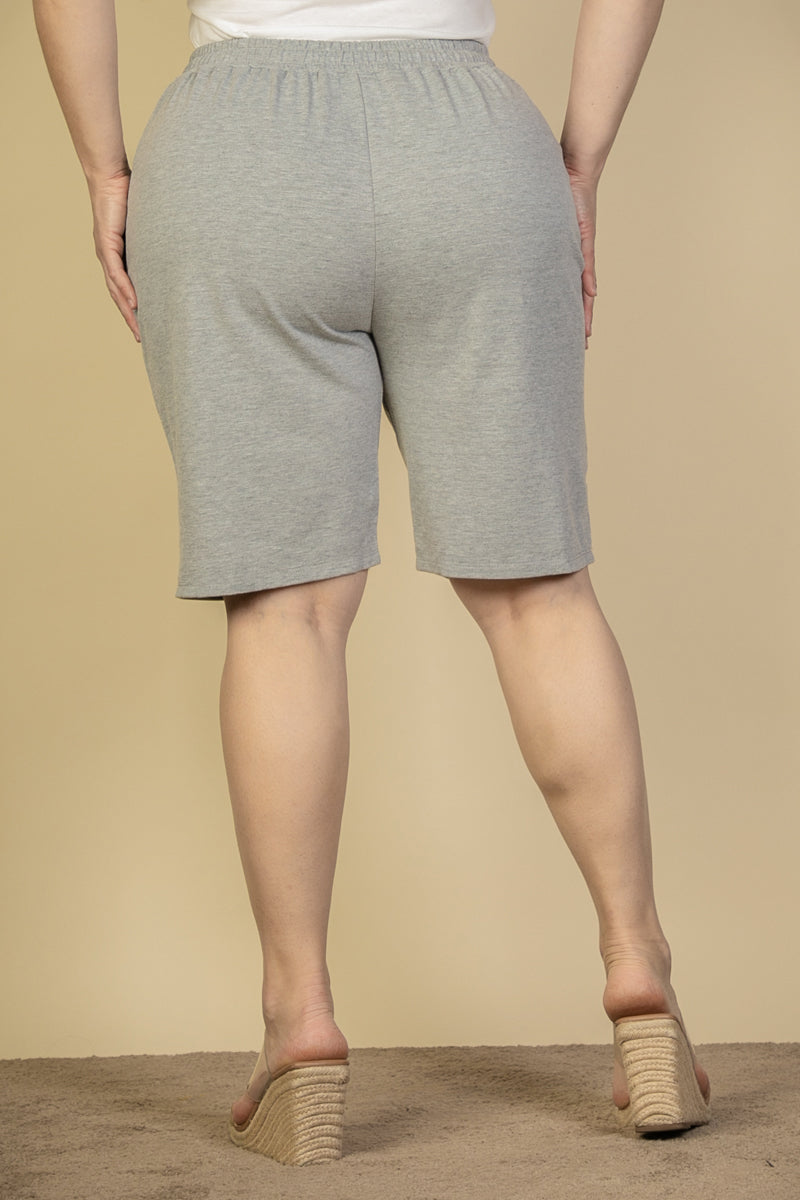 Plus Size French Terry Bermuda Shorts (CAPELLA)-3