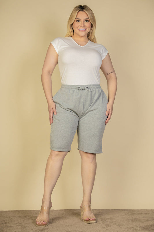 Plus Size French Terry Bermuda Shorts (CAPELLA)-0
